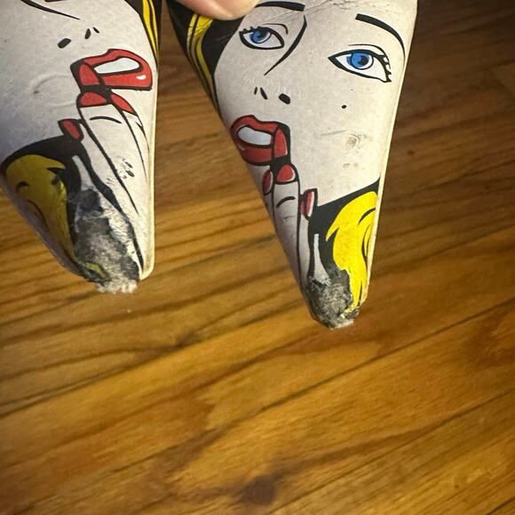 Spezie Black & White Pop Art Leather Heels – Size 37 - Picture 8 of 8